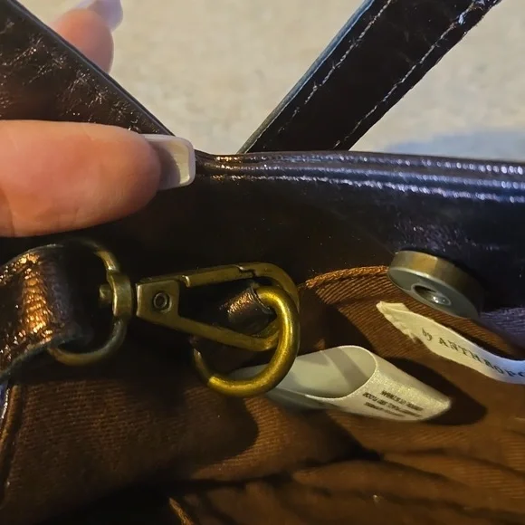 Anthropologie Metallic Copper Bronze 100% Sheep Leather Versatile Bag - Picture 7 of 10